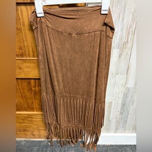 Brown Fringe Women's Skirt
